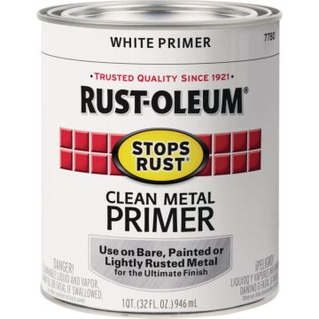 Rustoleum Stops Rust Clean Metal Primer (Flat - White) 1 qt
