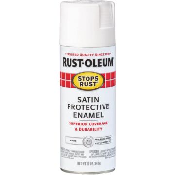 Rust-Oleum Stops Rust Protective Enamel Spray (Satin - White) 12 oz