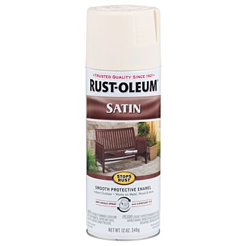 Rust-Oleum Stops Rust® Spray Paint and Rust Prevention - Protective Enamel Spray Paint - 12 oz. Spray - Satin Shell White