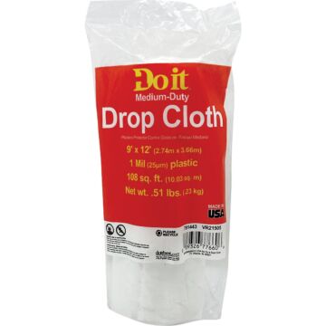 Do it Best Plastic Medium Duty Drop Cloth (Clear) 9 ft x 12 ft