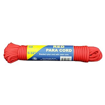 T.W. Evans Cordage 5/32" x 50' Nylon Parachute Cord, Red