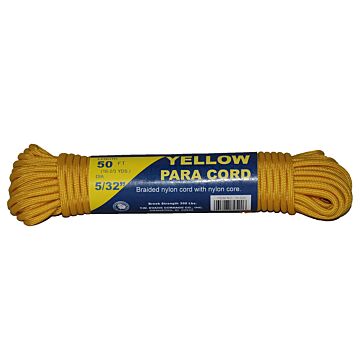 T.W. Evans Cordage 5/32" x 50' Nylon Parachute Cord, Yellow