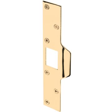 Defender Security Polished Brass 1-1/4 In. Lip Security Strike Plate