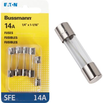 Bussmann 14-Amp 32-Volt SFE Glass Tube Automotive Fuse (5-Pack)