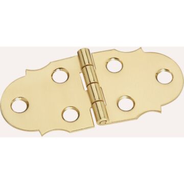 National 2-7/8 In. x 1-5/16 In. Polished Brass Decorative Hinge (2-Pack)