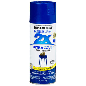 Painter's Touch® 2X Ultra Cover® Spray Paint - 2X Ultra Cover Satin Spray - 12 oz. Spray - Satin Ink Blue