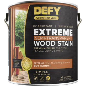DEFY Extreme Semi-Transparent Exterior Wood Stain, Butternut, 1 Gal. Can