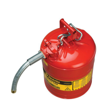 5 Gallon, 1" Metal Hose, Steel Safety Can for Flammables, Type II, AccuFlow™, Red - 7250130