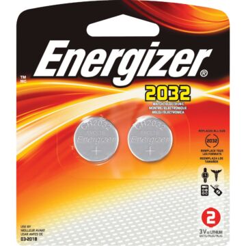 Energizer 2032 Lithium Coin Cell Battery (2-Pack)