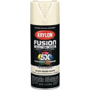 Krylon Fusion All-In-One Gloss Spray Paint & Primer, Dover White