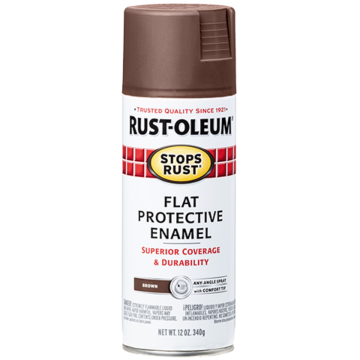 Stops Rust® Spray Paint and Rust Prevention - Protective Enamel Spray Paint - 12 oz. Spray - Flat Brown