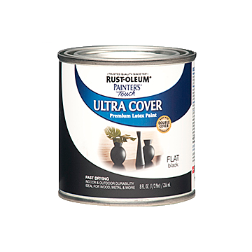 Painter's® Touch Ultra Cover - Ultra Cover Multi-Purpose Gloss Brush-On Paint - Half Pint - Flat Black