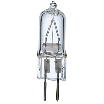 Satco 35 Watt - Halogen - T4 - Clear - 2000 Average rated hours - 380 Lumens - Bi Pin GY6.35 base - 120 Volt - Carded