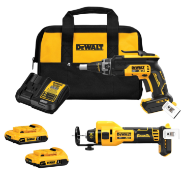 DEWALT 20V MAX* XR Brushless Drywall Screwgun and Cut-Out Tool Combo Kit (2.0Ah)