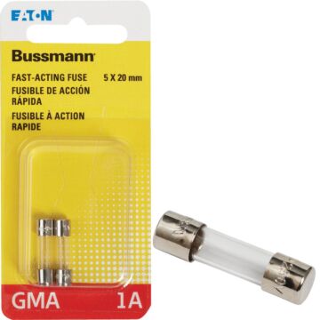 Bussmann 1A GMA Glass Tube Electronic Fuse (2-Pack)