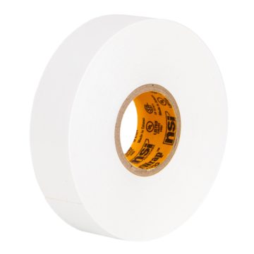 Professional White Vinyl Electrical Tape, 7mil, 66ft Long