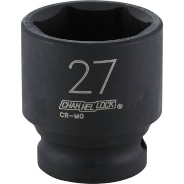 Channellock 1/2 In. Drive 27 mm 6-Point Shallow Metric Impact Socket