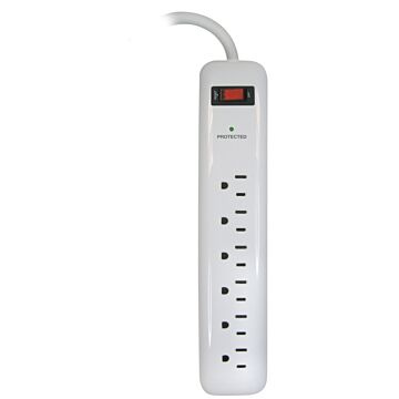 PowerZone OR802013 Surge Protector Power Strip, 125 V, 15 A, White