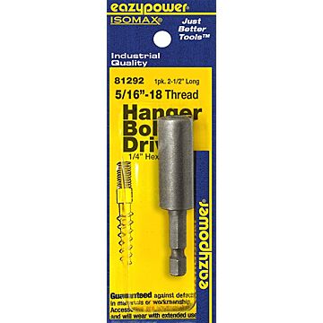 eazypower® 1/4 in Hex 5/16-18 Hanger Bolt Driver