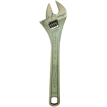 Channellock 12" Adj Wrench, Wide, Chrome