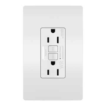 Pass & Seymour radiant® Tamper-Resistant Weather-Resistant 15A Duplex Self-Test GFCI Receptacles with SafeLock® Protection, White