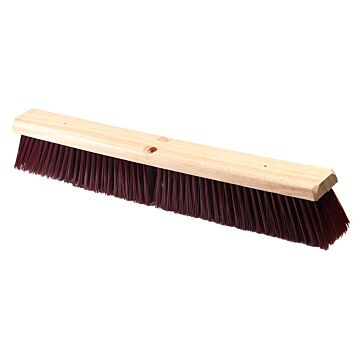 Magnolia Brush 24 in Broom Head ONLY, Stiff Coarse Brown Plastic 3 in Bristles for Threaded Handle