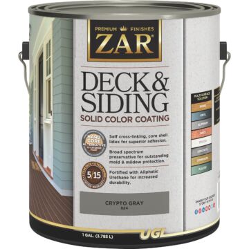 ZAR Deck and Siding Solid Stain (Crypto Gray) 1 gal