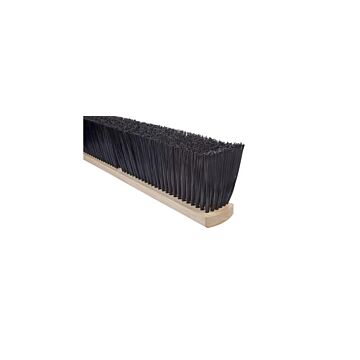 Magnolia Brush 24 in Broom Head ONLY, Stiff Coarse BlackPlastic 4 in Bristles for Threaded Handle