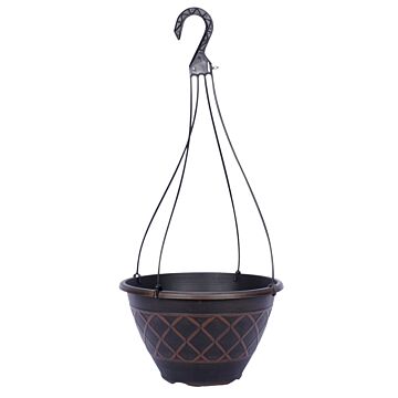 Southern Patio HDR-054825 Hanging Basket Planter, Resin, Brown