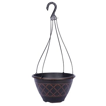 Southern Patio Resin Hanging Basket Planter (Brown) 12 in.
