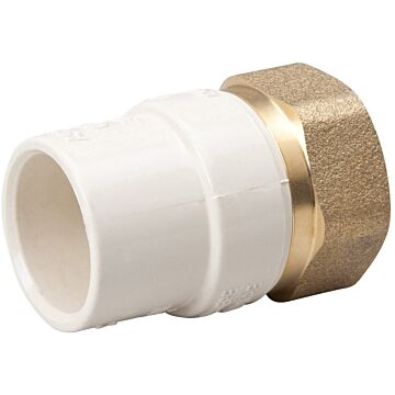 B & K 164-314NL Transition Pipe Adapter, 3/4 in, Solvent x FIP, Brass/CPVC