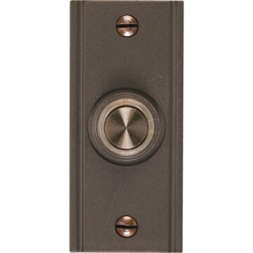 Heath Zenith SL-716 Doorbell Pushbutton, Wired, Metal, Lighted