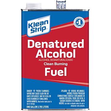 Klean Strip GSL26 Denatured Alcohol Fuel, Liquid, Alcohol, Water White, 1 gal, Can