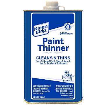 Klean Strip QKPT94003 Paint Thinner, Liquid, Free, Clear, Water White, 1 qt, Can