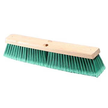 Magnolia Brush 24 in Push Broom, Green Flagged Tip Pet Plastic 3 in Bristles for Threaded Handle