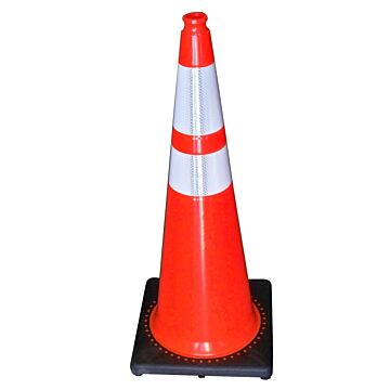 JBC Revolution RS RS70032CT3M64 Traffic Safety Cone, 28 in H Cone, PVC Cone, Fluorescent Orange Cone