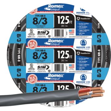 Romex 125 ft 8/3 NM-B Electrical Wire
