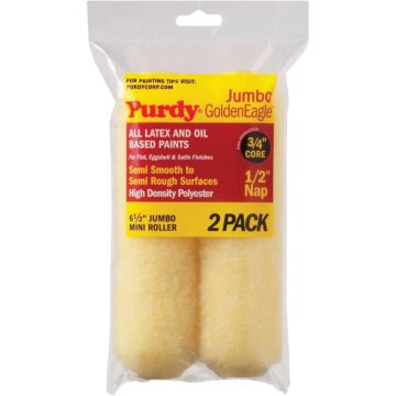 Purdy Jumbo Golden Eagle 6-1/2 In. x 1/2 In. Mini Knit Fabric Roller Cover (2-Pack)