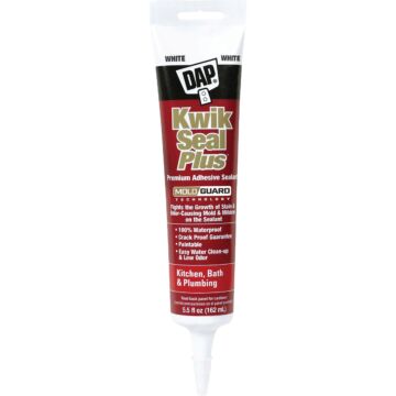 DAP Kwik Seal Plus 5.5 Oz. Brighter White Premium Kitchen & Bath Adhesive Sealant
