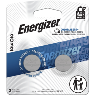 Energizer 2032 Batteries (2 Pack), 3V Lithium Coin Batteries