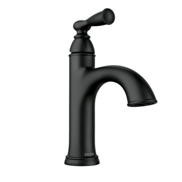 Moen Banbury Matte black one-handle high arc bathroom faucet