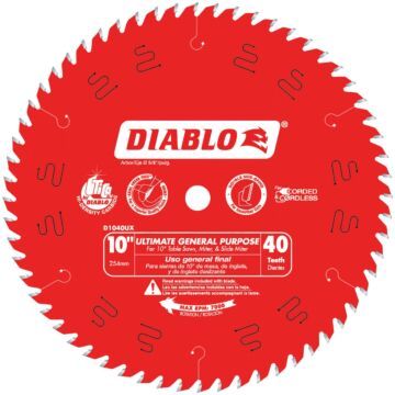 Diablo 10 in. x 40-Tooth Ultimate General Purpose Saw Blade