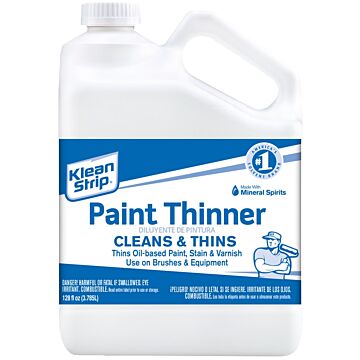 Klean Strip GKPT94400 Paint Thinner, Liquid, Free, Clear, Water White, 1 gal, Can