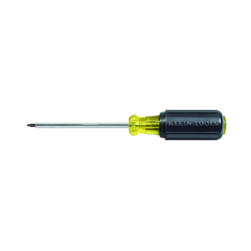 Klein Tools #3 Square Recess Screwdriver, 4-Inch Round Shank