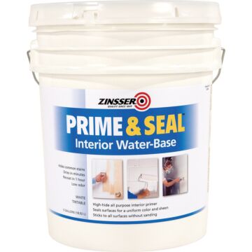 Zinsser Interior Prime & Seal Water-Based Primer, White, 5 Gal.
