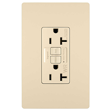 radiant® Tamper-Resistant Weather-Resistant 20A Duplex Self-Test GFCI Receptacles with SafeLock® Protection, Ivory