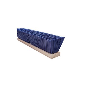 Magnolia Brush 24 in Push Broom, Heavy Gauge Blue Plastic 3 in Bristles for Flex Handle