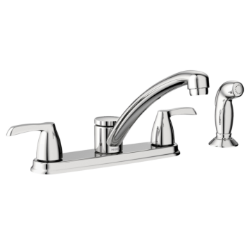 Moen Adler Chrome Two-Handle Low Arc Kitchen Faucet With Optional Knob Or Lever Handles