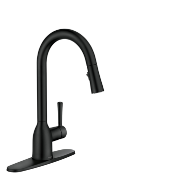 Moen Adler Matte black one-handle high arc kitchen faucet
