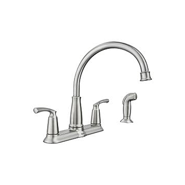 Moen 87403SRS Spot Resist Stainless Two-Handle High Arc Kitchen Faucet